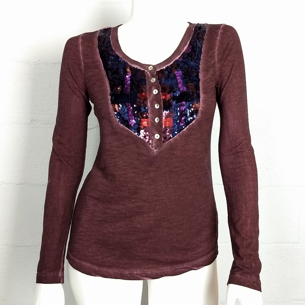Free People Sequin Chest Tee